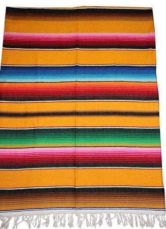 Amazon.com : Sarape Mexican Serape Saltillo Blanket (X-large, Yellow) Heavy Authentic Original *000203* : Everything Else