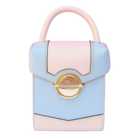 blue and pink purse
