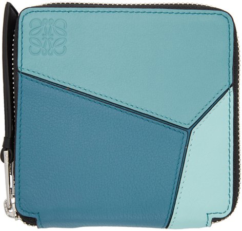 Loewe: Blue Square Puzzle Zip Wallet | SSENSE