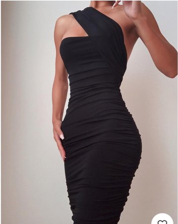 black sexy one shoulder dress