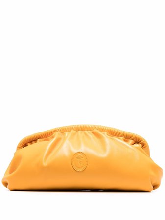 Trussardi ruched leather clutch bag orange 76B002752P000243 - Farfetch