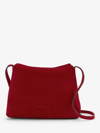 Neuville Easy Suede Cross Body Bag, Red at John Lewis & Partners