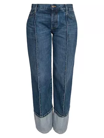 Shop Bottega Veneta Pleated Rolled-Cuff Jeans | Saks Fifth Avenue