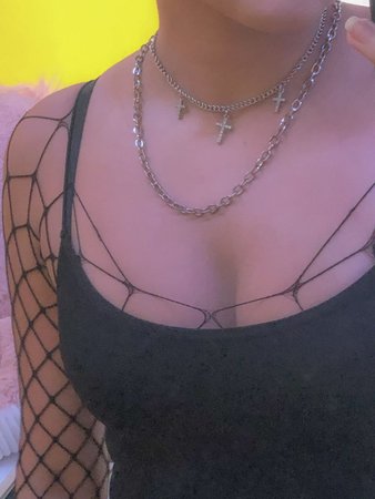 distressed fishnet top