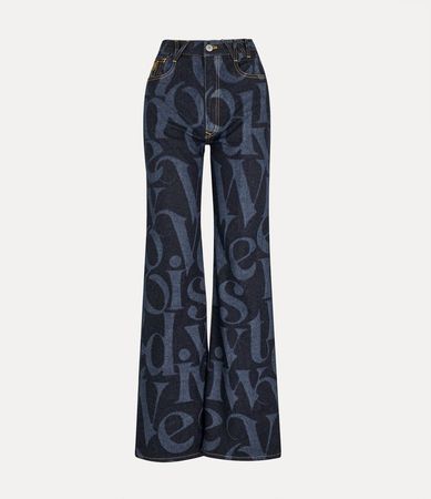 Ray Five Pocket Jeans in Logomania for Women | Vivienne Westwood®