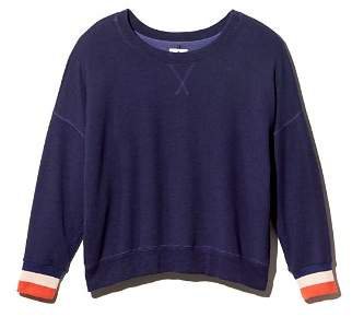 Striped-Cuff Sweatshirt