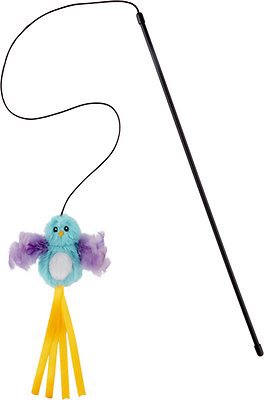 Frisco Bird Teaser with Feathers Cat Toy, Blue - Chewy.com
