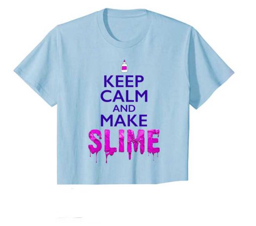 baby blue keep calm and make slime crop top