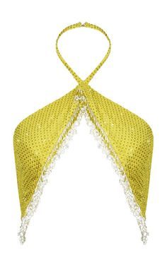 yellow sequin crop top bra bralette