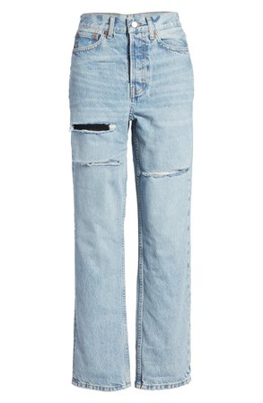 Topshop Sofia Ripped High Waist Dad Jeans | Nordstrom