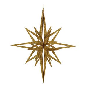 12" White Iridescent 3D Glitter Star - Contemporary - Christmas Ornaments - by Vickerman Company