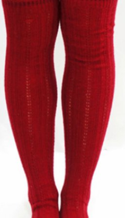 red knitted socks