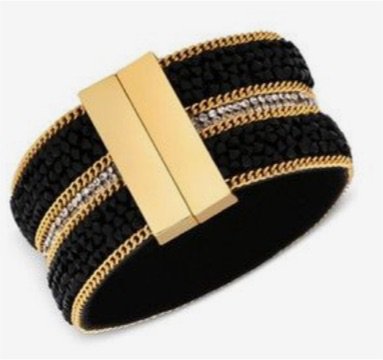 Gold And Black Statement Bracelet