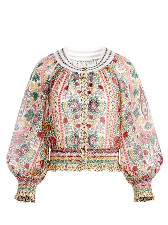 CHERELLE BUTTON DOWN BLOUSE | Alice and Olivia