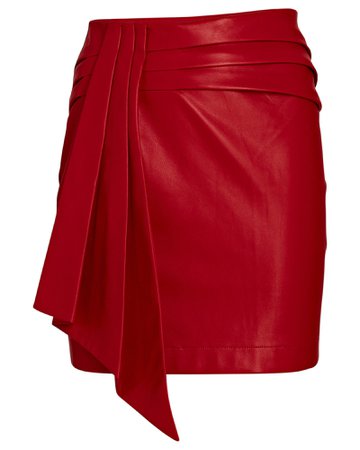 Saylor Coraline Draped Vegan Leather Skirt | INTERMIX®