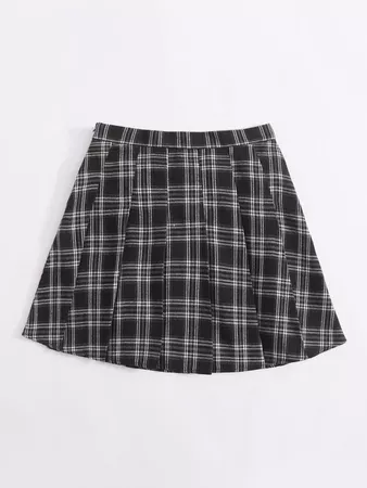 Plaid Pleated Skirt | SHEIN USA black