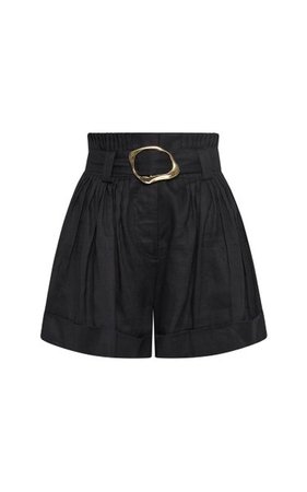 Byblos Pleated Belted Linen Shorts By Aje | Moda Operandi