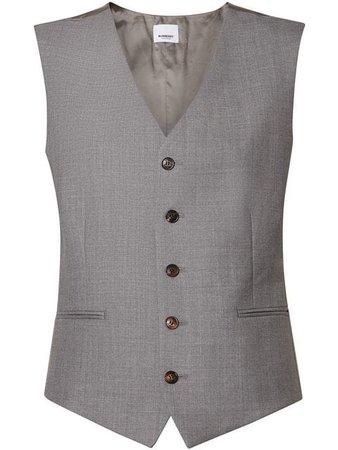 Burberry Satin Panel Wool Tailored Vest - Farfetch