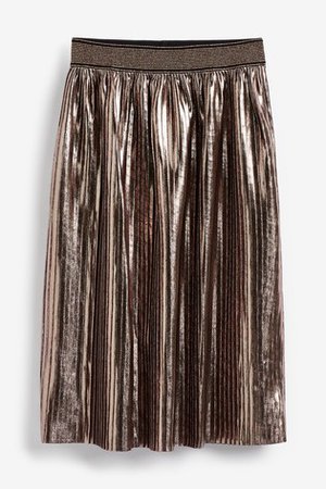 Buy Silver Metallic Pleated Midi Skirt (3-16yrs) from the Next UK online shop