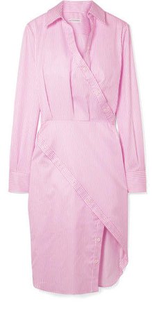Monday Pinstriped Cotton-twill Shirt Dress - Pink
