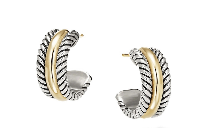 Cable Classics Hoop Earrings with 14K Yellow Gold
