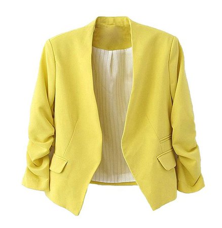 Hot Pink/Light Pink/Black/Yellow Women Candy Color Solid Slim Casual Suit Blazer Coat Jacket Small To X-large In Blouse Size 10 (M) - Tradesy