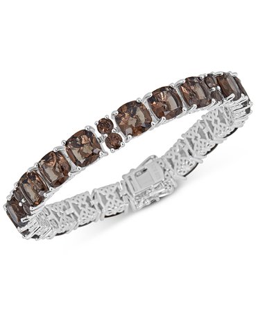 Macy's Sterling Silver Smoky Quartz Link Bracelet