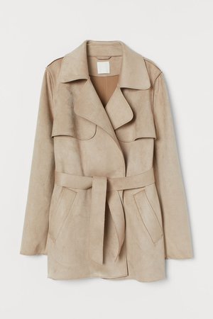 Short Faux Suede Jacket - Beige - Ladies | H&M CA