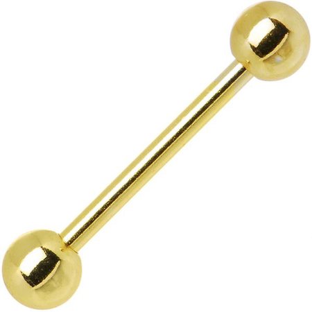 Gold Electro Titanium Barbell Tongue Ring – BodyCandy