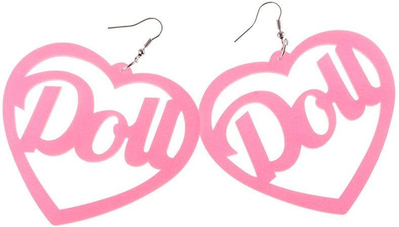 Amazon.com: Peach Heart Dangle Earrings Acrylic Exaggerated Hanging Studs for Girls Party Jewellery Gifts: Jewelry