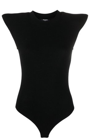 balmain padded shoulder bodysuit