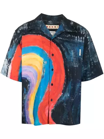 Marni abstract-print Cotton Shirt - Farfetch