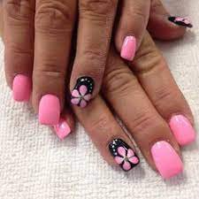 hot pink and black nails skulls - Google Search