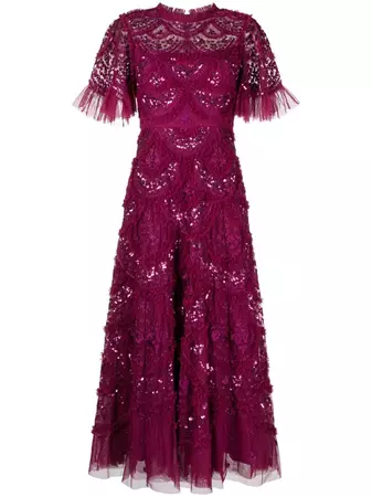 Needle & Thread Sequinned Ruffled Maxi Dress - Farfetch