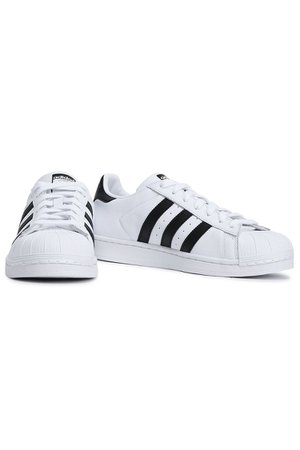 White Superstar paneled leather sneakers | Sale up to 70% off | THE OUTNET | ADIDAS ORIGINALS | THE OUTNET