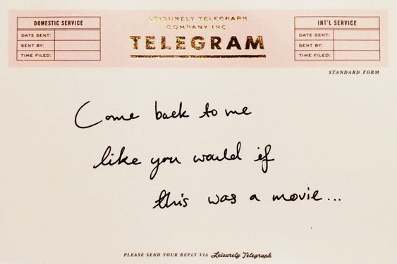telegram: come back