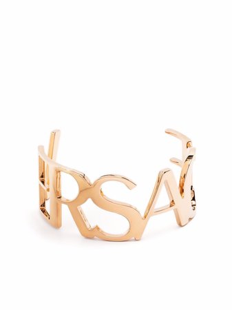 Shop Versace logo cuff bracelet with Express Delivery - FARFETCH