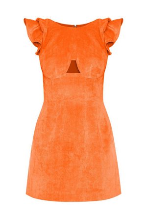 | orange velvet dress