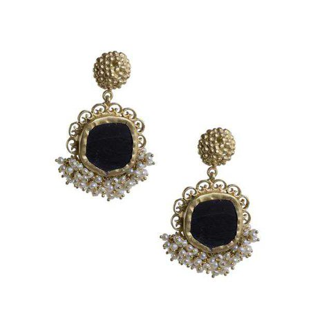 Earrings | Shop Women's Black Pearls Earring at Fashiontage | SNE0040 BLKGO