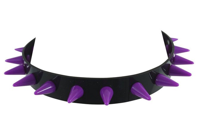 Black & Purple Cybergoth Spiked Choker