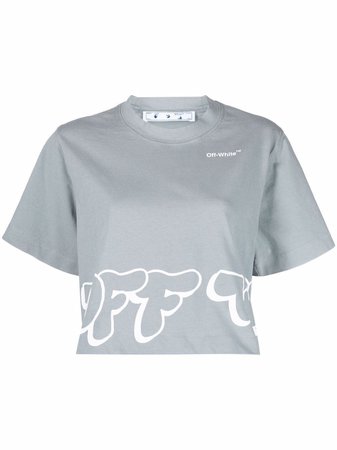 Off-White logo-print Cropped T-shirt - Farfetch