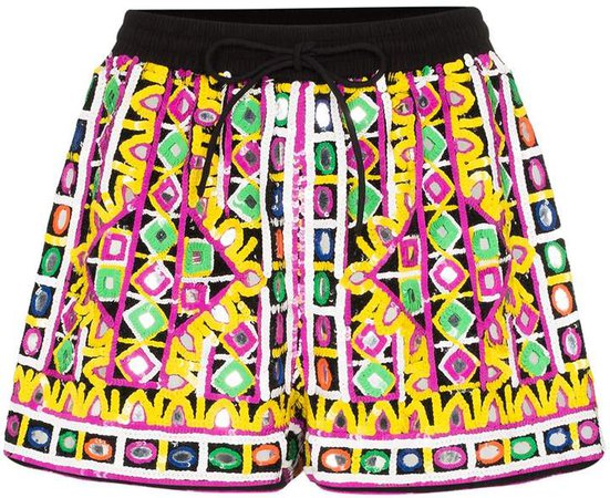 sequinned mirrored shorts