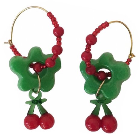Handmade Cherry Resin Earrings