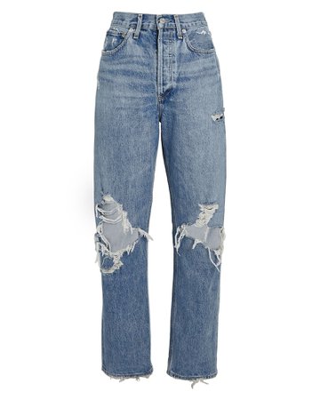 AGOLDE 90s Distressed Straight-Leg Jeans | INTERMIX®