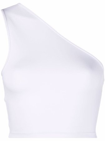 Styland one-shoulder white Cropped Top - Farfetch