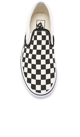 Vans Classic Slip On in Black and White Checker & White | REVOLVE