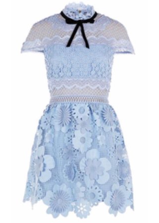 short blue lace dress