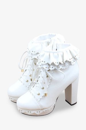 White Lolita Boots 1