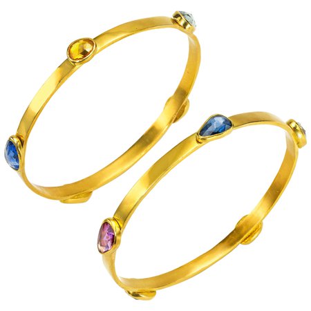 22 Karat Gold and Ruby Bangle For Sale at 1stDibs