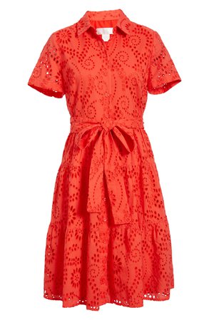 Rachel Parcell Tiered Eyelet Shirtdress (Nordstrom Exclusive) | Nordstrom